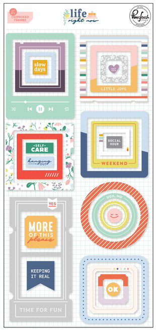 PinkFresh Chipboard Frames Stickers-Life Right Now PFLI2822