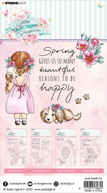 Studio Light Little Blossom Stamp-Nr. 195, Puppy Love STAMP195 - 8713943132845