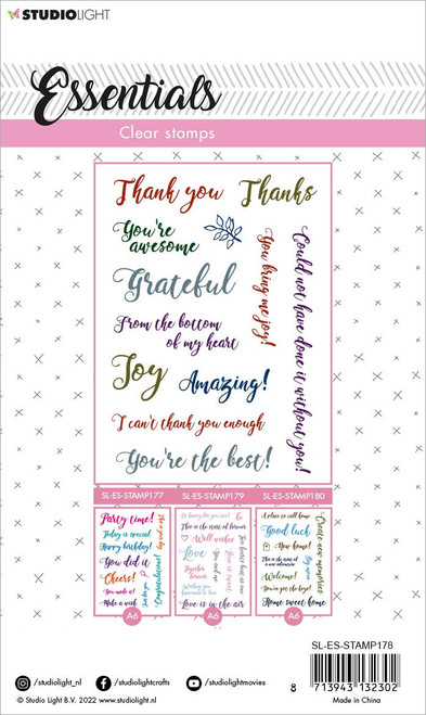 Studio Light Essentials Clear Stamps-Nr. 178, Sentiments/Wishes Thanks STAMP178 - 87139431323028713943132302