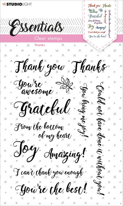 Studio Light Essentials Clear Stamps-Nr. 178, Sentiments/Wishes Thanks STAMP178