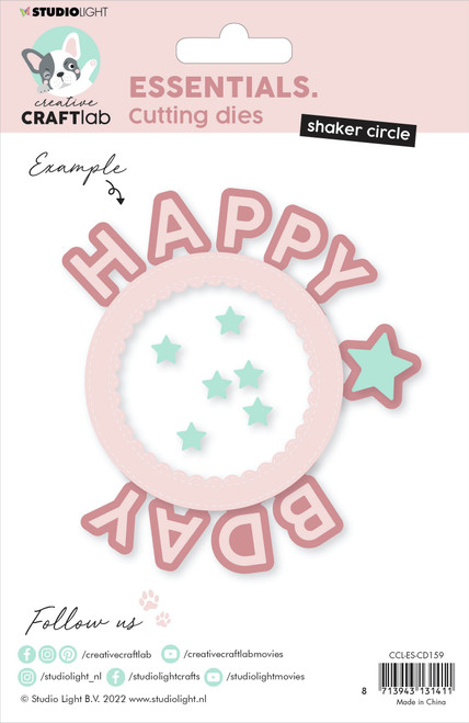 Studio Light Essentials Cutting Die-Nr. 159, Circle Shaker Happy Bday ESCD159