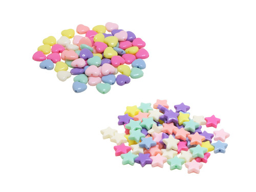 Craft Medley Acrylic Beads 50g-Heart/Star BD539-A