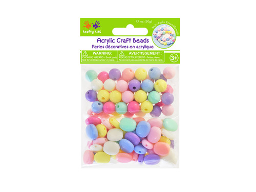 Craft Medley Acrylic Beads 50g-Round/Oval BD539-B - 775749257496