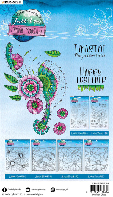 Studio Light Mindful Moodling Clear Stamp-Nr. 189, Imagine The Florals - STAMP189 - 87139431326168713943132616