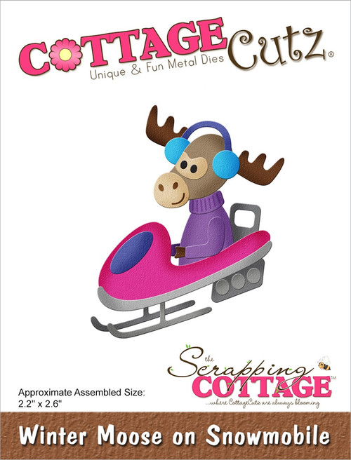 CottageCutz Dies-Winter Moose On Snowmobile 2.2"X2.6" CC966 - 819038029941