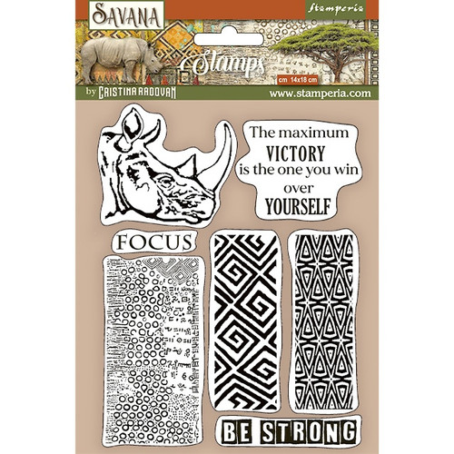 Stamperia Cling Rubber Stamp 5.5"X7"-Graffiti, Savana - WTKCC210 - 59931100215375993110021537