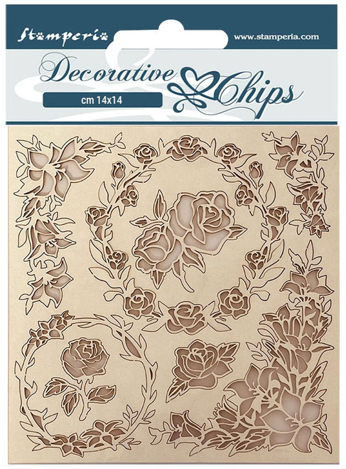 Stamperia Decorative Chips 5.5"X5.5"-Casa Granada Roses SCB111 - 5993110020394