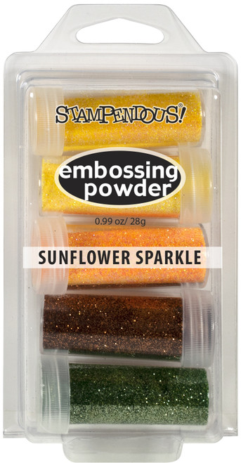 Stampendous Embossing Powder 5/Pkg .99oz-Sunflower Sparkle EK36 - 744019244443