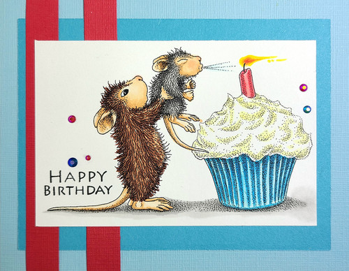 Stampendous House Mouse Cling Stamp-Birthday Cupcake HMCP152 - 744019244115
