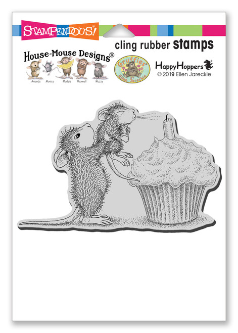 Stampendous House Mouse Cling Stamp-Birthday Cupcake HMCP152