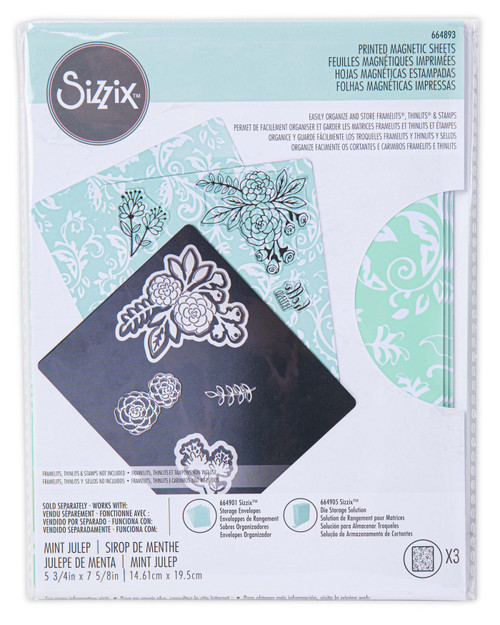 Sizzix Printed Magnetic Sheets 6.75"X5.75" 3/Pkg-Mint Julep - 664893 - 630454265948 Sizzix Printed Magnetic Sheets 6.75"X5.75" 3/Pkg-Mint Julep - 664893 - 630454265948