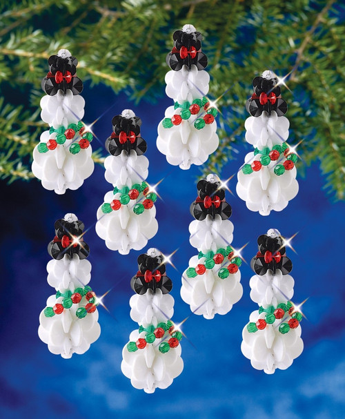 The Beadery Holiday Beaded Ornament Kit-Sunburst Snowman Makes 12 BOK-7480 - 045155904582