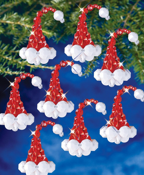 The Beadery Holiday Beaded Ornament Kit-Santa's Hat Makes 12 - BOK-7479 - 045155904575