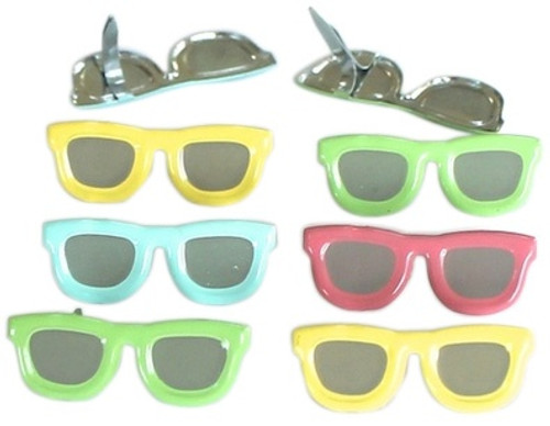 Eyelet Outlet Shape Brads 12/Pkg-Sunglasses Pastel -QBRD2-10A - 810787020883