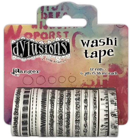 Dyan Reaveley's Dylusions Washi Tape Set-White 12 Rolls DYA78686 - 789541078685