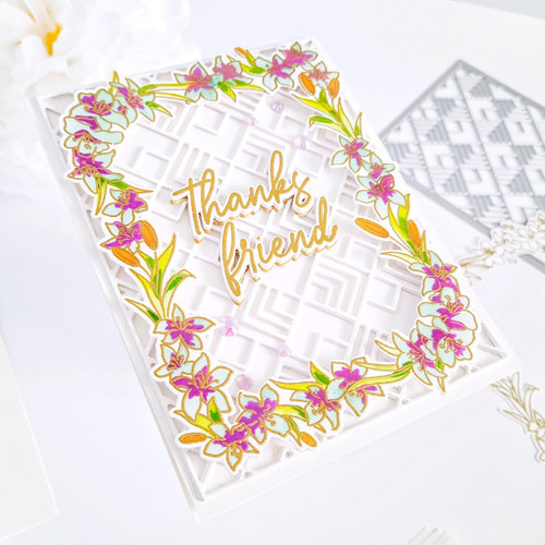 Pinkfresh Studio Stencils 4.25"X5.25" 5/Pkg-Lily Frame Layering - PF144422
