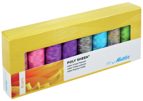 Mettler Poly Sheen Thread Kit 8/Pkg-Brights -PS811BRT - 7623035606730762303560673