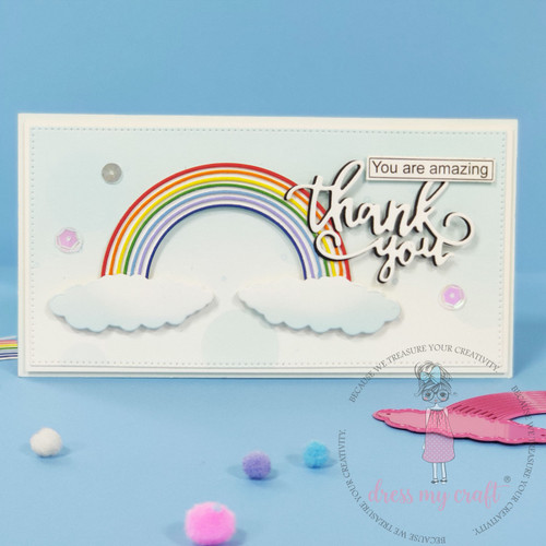 Dress My Craft Basic Designer Dies-Rainbow With Clouds DMCD4906