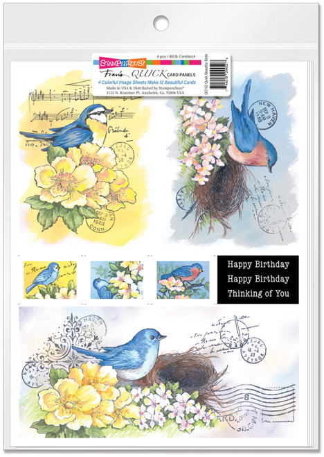 2 Pack Stampendous Quick Card Panels-Beautiful Birds QC102 - 744019244528