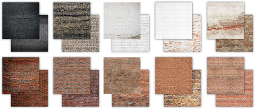 Craft Consortium Double-Sided Paper Pad 12"X12" 30/Pkg-Brick Textures, 20 Designs CCPAD019