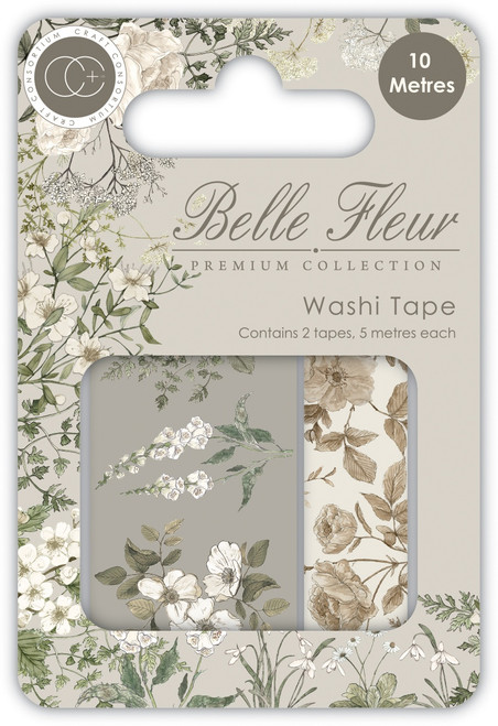 5 Pack Craft Consortium Washi Tape 2/Pkg-Belle Fleur CWTPE016 - 5060921930201