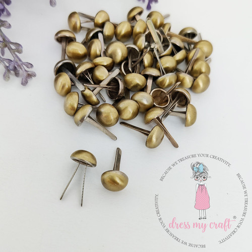 Dress My Craft Brads 9mm 30/Pkg-Antique Bronze - MCFA5024