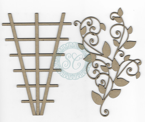 Scrapaholics Laser Cut Chipboard 2mm Thick-Layered Trellis, 2/Pkg, 6" To 4" S88631