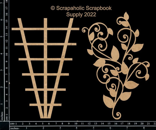 Scrapaholics Laser Cut Chipboard 2mm Thick-Layered Trellis, 2/Pkg, 6" To 4" S88631