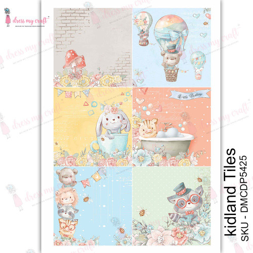 3 Pack - Dress My Craft Transfer Me Sheet A4-Kidland Tiles - MCDP5425