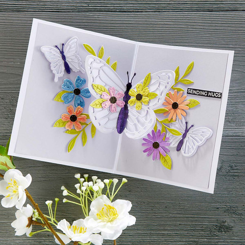 Spellbinders Card Creator Etched Dies By Bibi Cameron-ButterflyBibi's Butterflies S7221