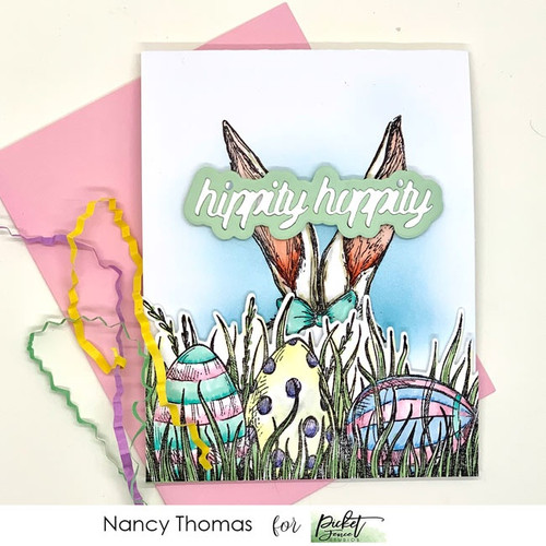 Picket Fence Studios 4"X4" Stamp Set-Hoppin' Down The Bunny Trail E-100 - 745558027658