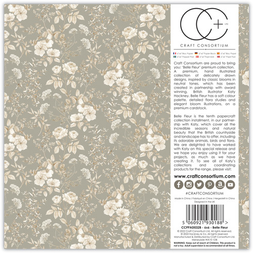 Craft Consortium Double-Sided Paper Pad 6"X6" 40/Pkg-Belle Fleur - PAD032B Craft Consortium Double-Sided Paper Pad 6"X6" 40/Pkg-Belle Fleur - PAD032B