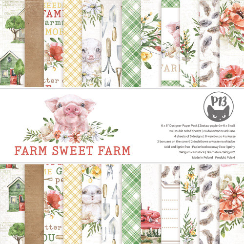 P13 Double-Sided Paper Pad 6"X6" 24/Pkg-Farm Sweet Farm P13FSF09 - 59077393298445907739329844