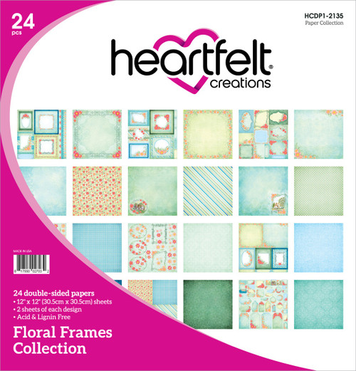 Heartfelt Creations Double-Sided Paper Pad 12"X12" 24/Pkg-Floral Frames HCDP1-2135 - 817550027032