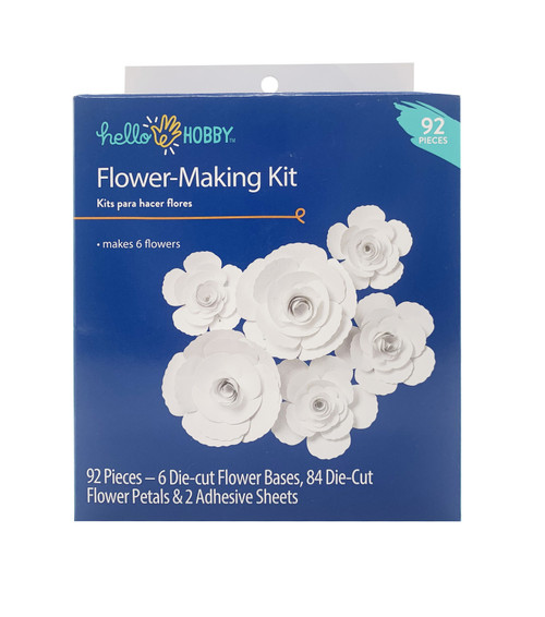 Hello Hobby Paper Flower Kit-White -AC1438 - 729632218712