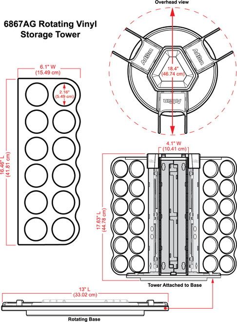 ArtBin Rotating Vinyl Storage Tower-Holds 36 6867AG