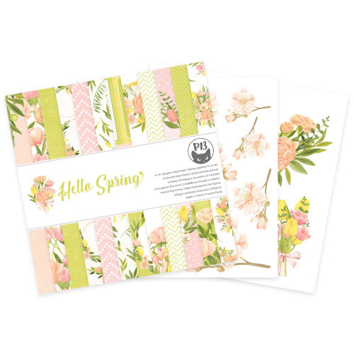 P13 Double-Sided Paper Pad 6"X6" 24/Pkg-Hello Spring P13HSP09