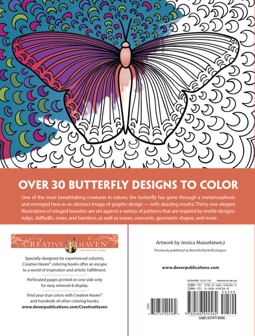 Creative Haven: Beautiful Butterfly Coloring Book-Softcover - B6494562 Creative Haven: Beautiful Butterfly Coloring Book-Softcover - B6494562