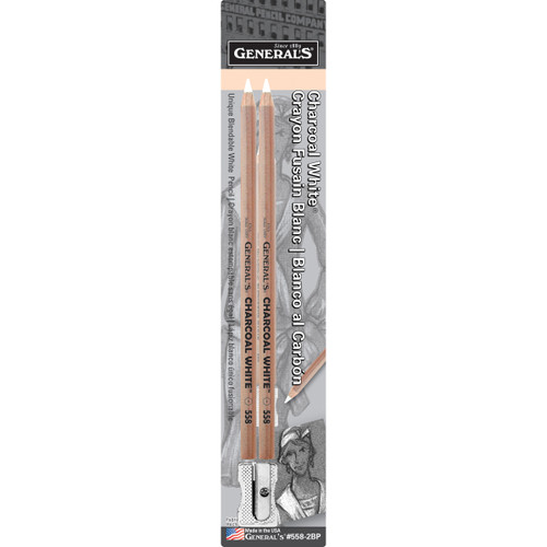 General's Charcoal White Pencils 2/Pkg-2B 5582BP - 044974558020