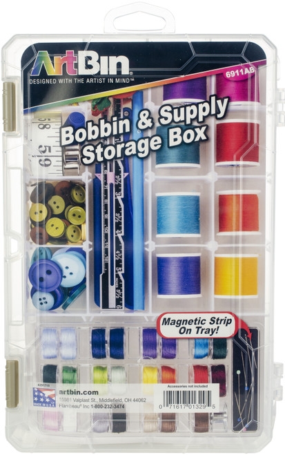 ArtBin Sew-Lutions Bobbin & Supply Box-10.75"X7.375"X1.75" Translucent 6911AB - 071617013295