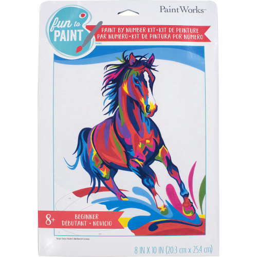 2 Pack Paint Works Paint By Number Kit 8"x10"-Colorful Horse 91851 - 088677918514