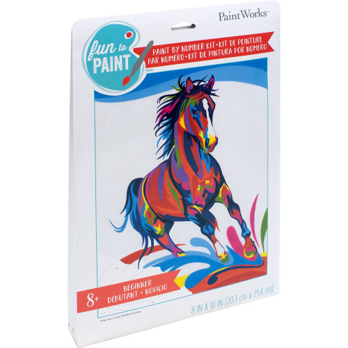2 Pack Paint Works Paint By Number Kit 8"x10"-Colorful Horse 91851