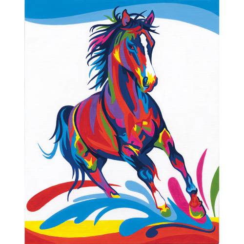 2 Pack Paint Works Paint By Number Kit 8"x10"-Colorful Horse 91851