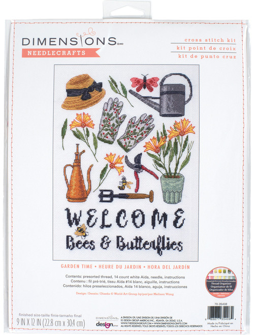 Dimensions Counted Cross Stitch Kit 9"X12"-Garden Time (14 Count) 70-35408 - 088677354084