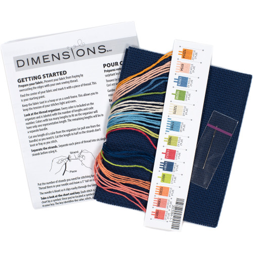 Dimensions Counted Cross Stitch Kit 5"X7"-Joyful Floral (14 Count) - 70-65221