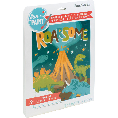 Paint Works Paint By Number Kit 8"x10"-Roarsome Dinos 91848