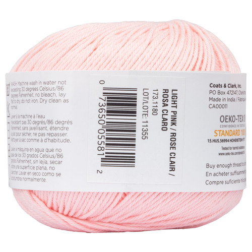 Aunt Lydia's Baby Shower Crochet Thread Size 3-Light Pink 173-1180