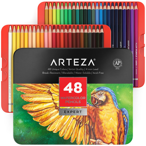Arteza Expert Watercolor Pencils 48/Pkg-Assorted Colors ARTZ2846 - 840098706503