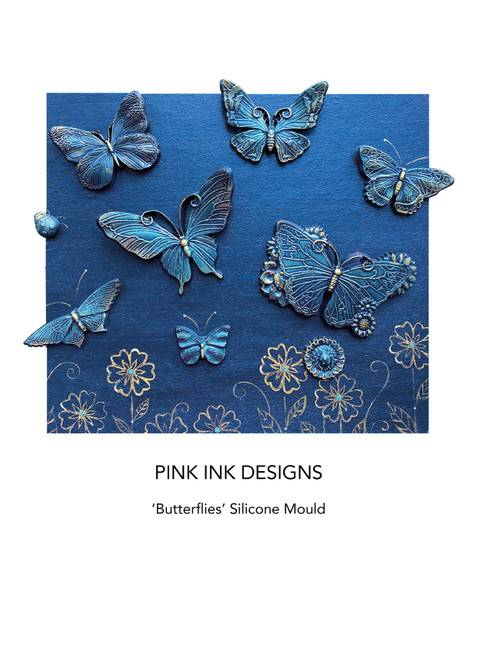 Pink Ink Designs Silicone Mould 6"X8"-Butterflies PIM003