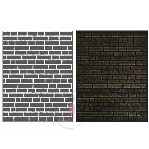 Dress My Craft Embossing Folder 4.25"X5.75"-Brick Wall - DMCE2258